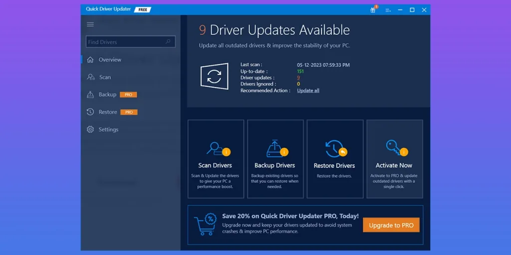 Phần mềm Quick Driver Updater