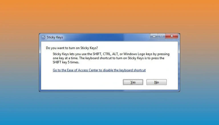 Cách tắt Sticky Keys Win 10