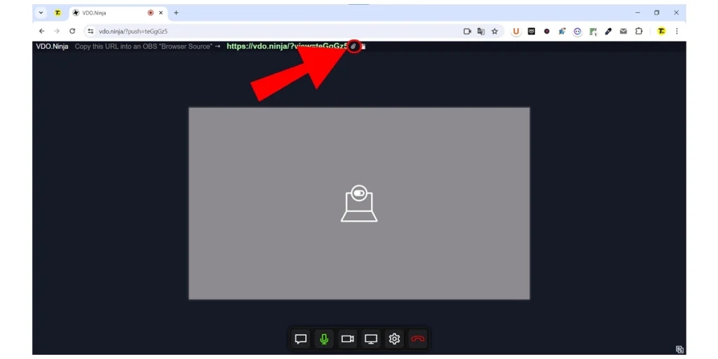 Sao chép liên kết từ trang web VDO.Ninja