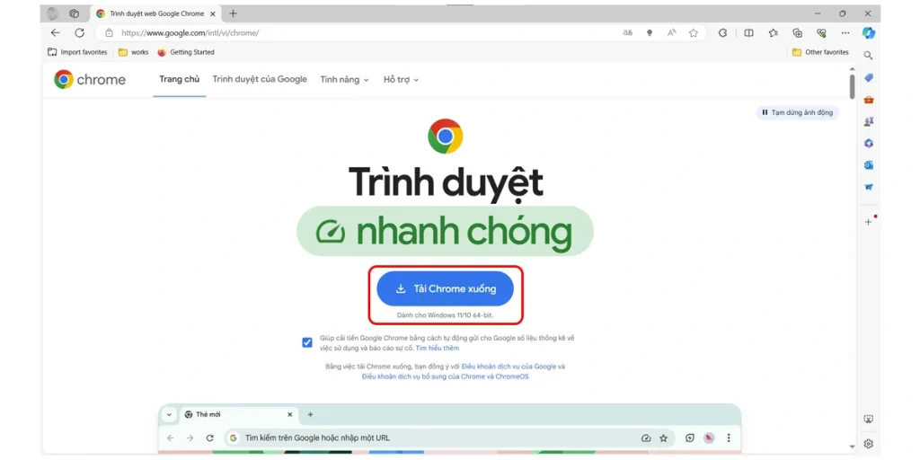 Tải trình duyệt Google Chrome