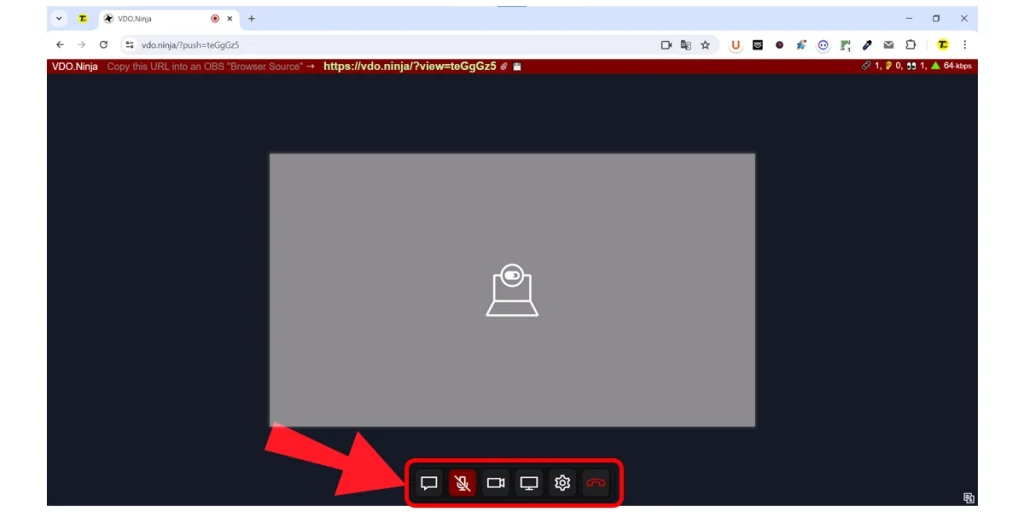 Thay đổi cài đặt Camera tại trang web VDO.Ninja
