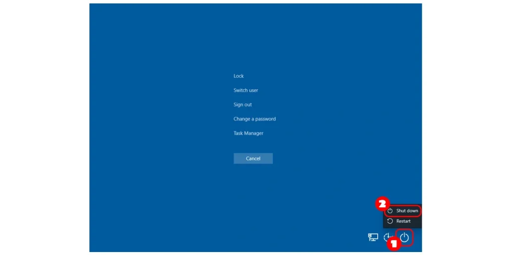 Tắt máy tính bằng tổ hợp phím Ctrl + Alt + Del