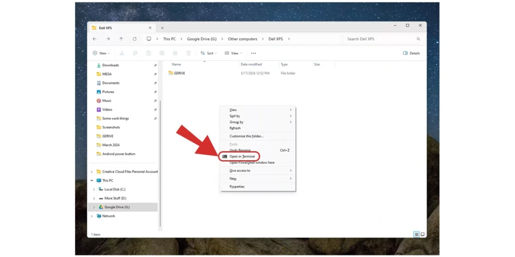 Mở CMD trong thư mục bằng phím tắt