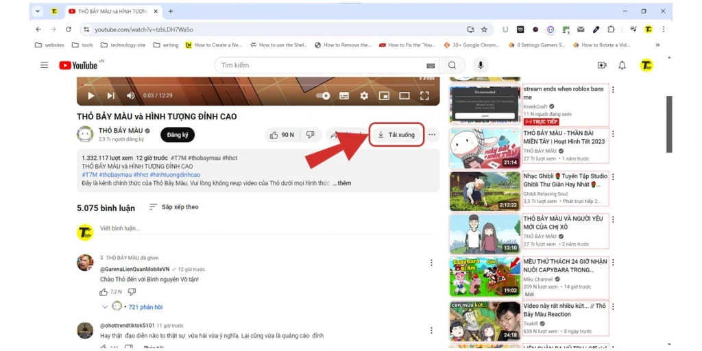 Tải video trực tiếp trên trang web Youtbe