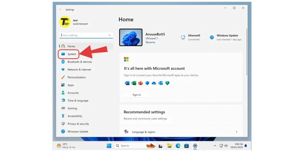 Cài đặt hệ thống Win 11