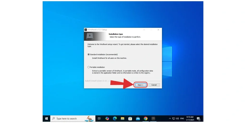 Chọn kiểu cài đặt Windhawk