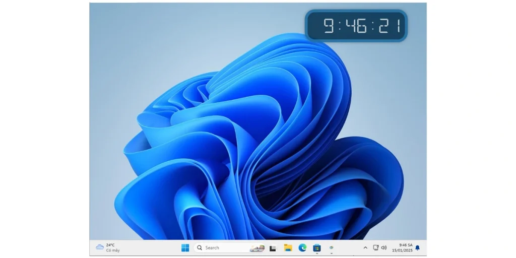Di chuyển đồng hồ trên màn hình Desktop